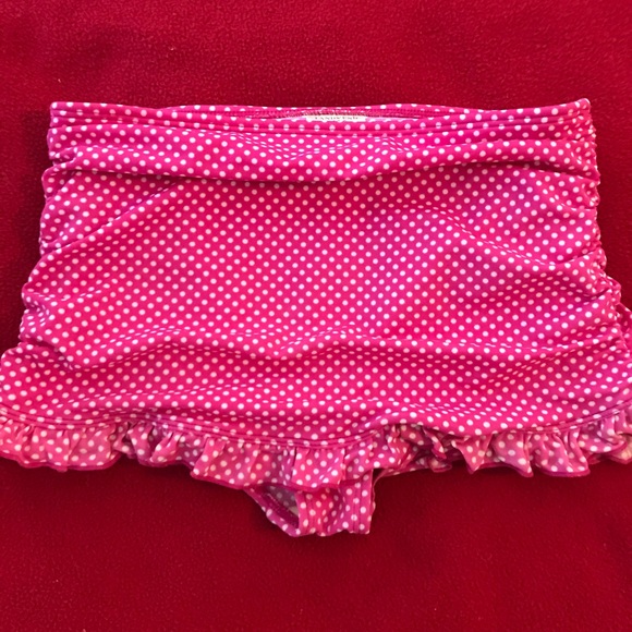 Lands’ End Pink polka dot swimsuit with 2 tops. - Picture 5 of 7